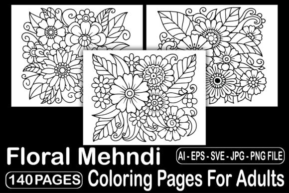140 Floral Mehndi Coloring Pages: A Creative Escape for Adults