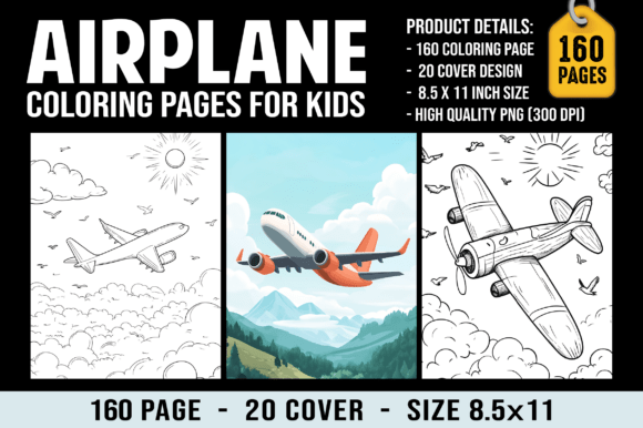 160 Airplane Coloring Pages for Kids: A Creative and Relaxing Resource
