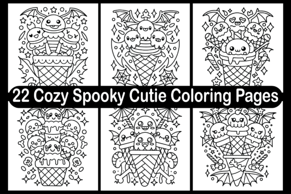 22 Cozy Spooky Cutie Coloring Pages