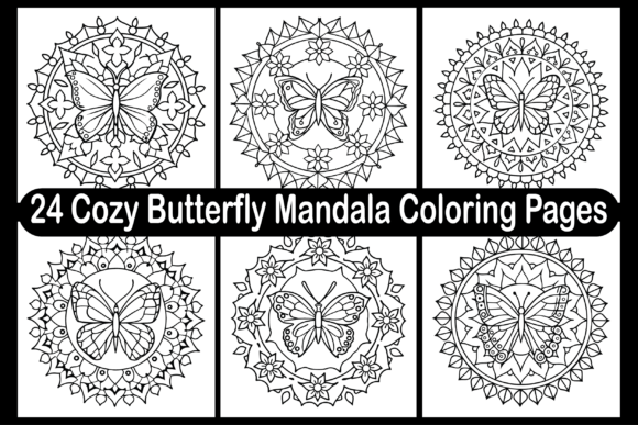 24 Cozy Butterfly Mandala Coloring Pages: A Creative Asset for Modern Creators and Entrepreneurs
