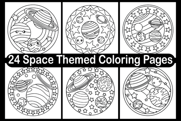 24 Space Themed Coloring Pages for Adults