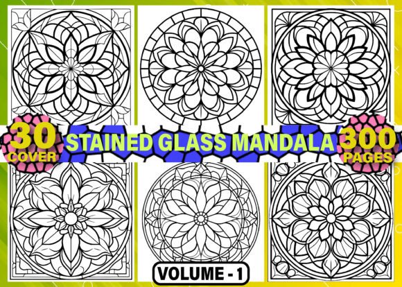 300 Stained Glass Mandala Coloring Pages: A Unique Creative Escape for Adults