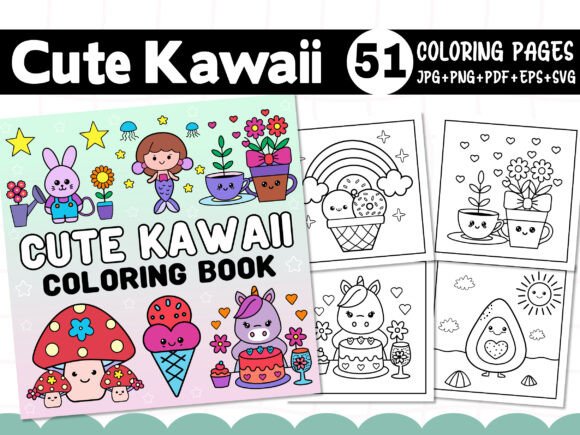 50 Cute Kawaii Coloring Pages for Kids