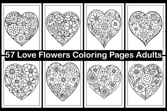 57 Love Flowers Coloring Pages Adults