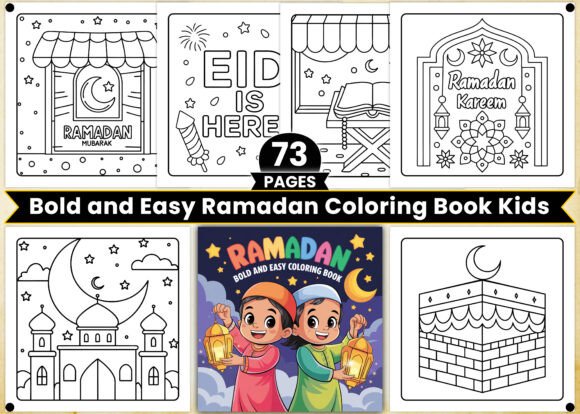 Bold and Easy Ramadan Coloring Book Kids