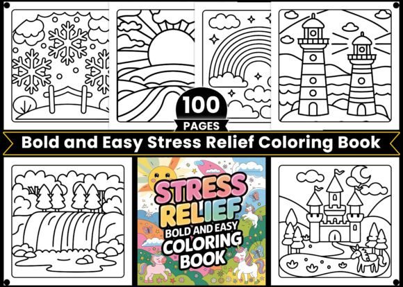 Bold and Easy Stress Relief Coloring Boo