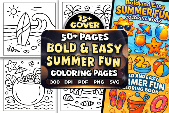 Bold Easy Summer Fun Coloring Pages: A Creative Escape for All Ages