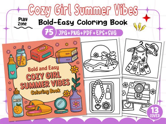Cozy Girl Summer Vibes Coloring Pages: A Perfect Addition to Your High-Content Book Business