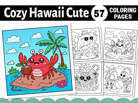 Cozy Hawaii Cute Coloring Pages: A Creative Escape to Paradise