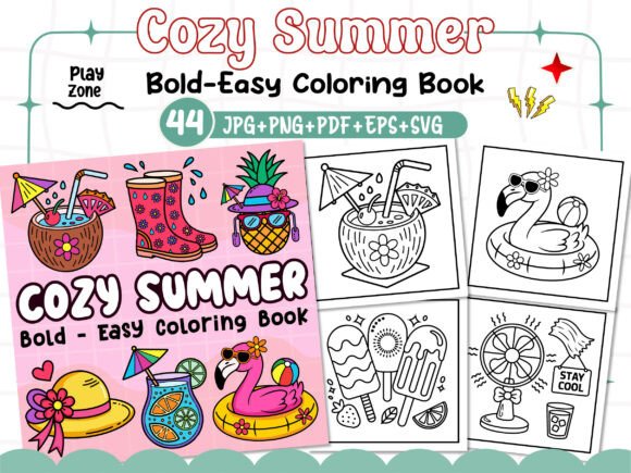 Cozy Summer Bold and Easy Coloring Pages: A Unique Approach to Creative Relaxation