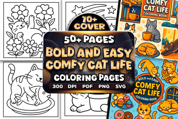 Easy Comfy Cat Life Coloring Pages: A Simple Way to Embrace Relaxation and Creativity