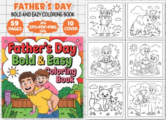 Father’s Day Bold and Easy Coloring Book: A Creative Gift for Dad