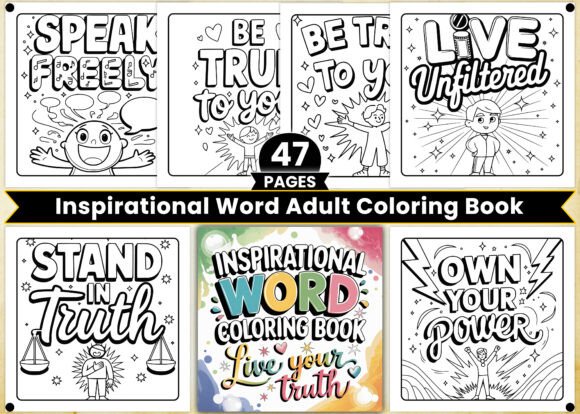 Inspirational Word Adult Coloring Book: A Creative Tool for Mindfulness and Expression