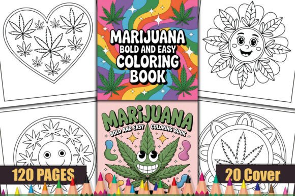 Marijuana Bold and Easy Coloring Pages: A Unique Design for Creative Entrepreneurs and Digital Publishers