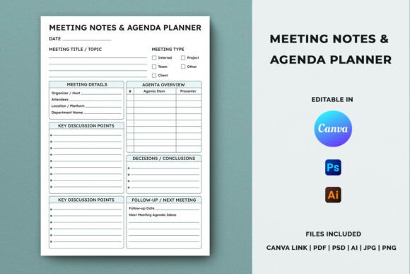 Meeting Notes Agenda Planner Template: A Structured Tool for Effective Planning