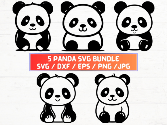 Panda SVG DXF EPS JPG PNG – Versatile Design Asset