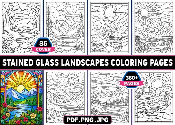 Stained Glass Landscapes Coloring Pages: A Creative Escape for All Ages