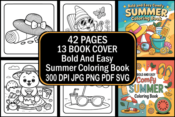 Unlock Creative Potential with the Bold and Easy Summer Coloring Book: A Digital Asset for Modern Creators